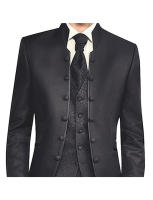 Traje De Boda Para Hombre Conjunto De Traje Conchilla + Pantalones + Chaleco Estilo Británico Personalizado Tuxedo Casual - details 3
