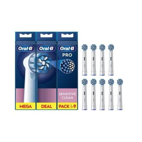 Oral-B Pro Sensitive Clean Cabezales De Recambio, Pack De 9 Unidades, Producto Europeo con Garantía Oficial.