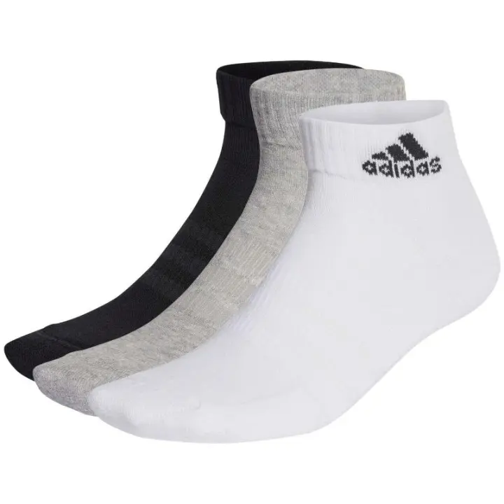Calcetines Adidas Cushioned Blanco Negro Gris 3 pares - 1