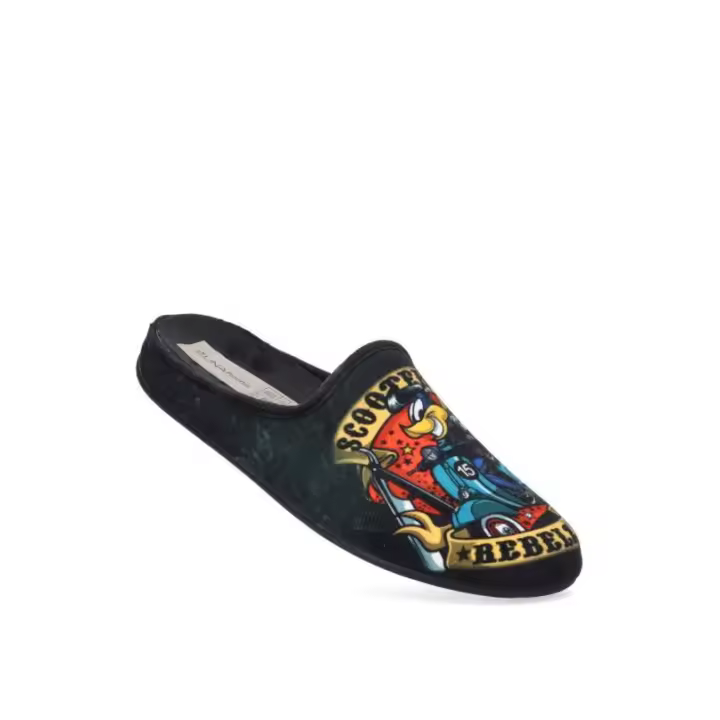 Luna Collection 23543 Negro ZAPATILLA CASA SCOOTER Suela plana - 1