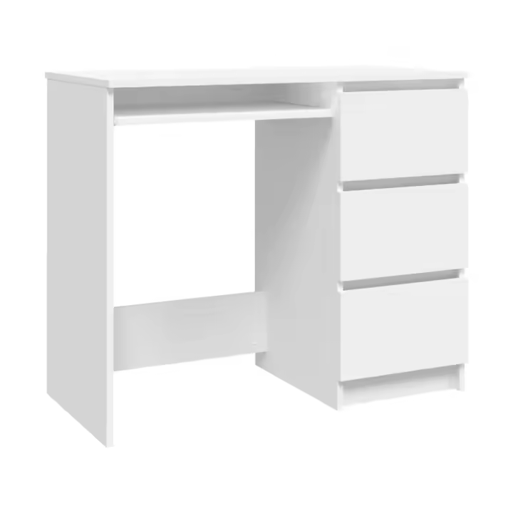 VidaXL Escritorio Dimas rectangular 3 cajones blanco 76x90x45 cm - 1