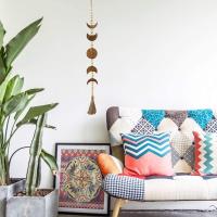 Guirnalda Bohemia De Madera Con Estrella Y Fase De Luna Colgante Para Pared Decoración Hogar Con Borla Regalo De Fiesta De Acogida - details 9