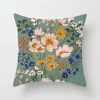 Funda De Cojín Cuadrado De 45x45 Con Estampado Floral Tipo De Tela Poliéster 100% Para Decoración Del Hogar Y Automóvil - details 1
