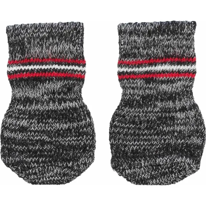 TRIXIE Calcetines Perro, Antideslizantes, XL, 2 uds, Gris - 1