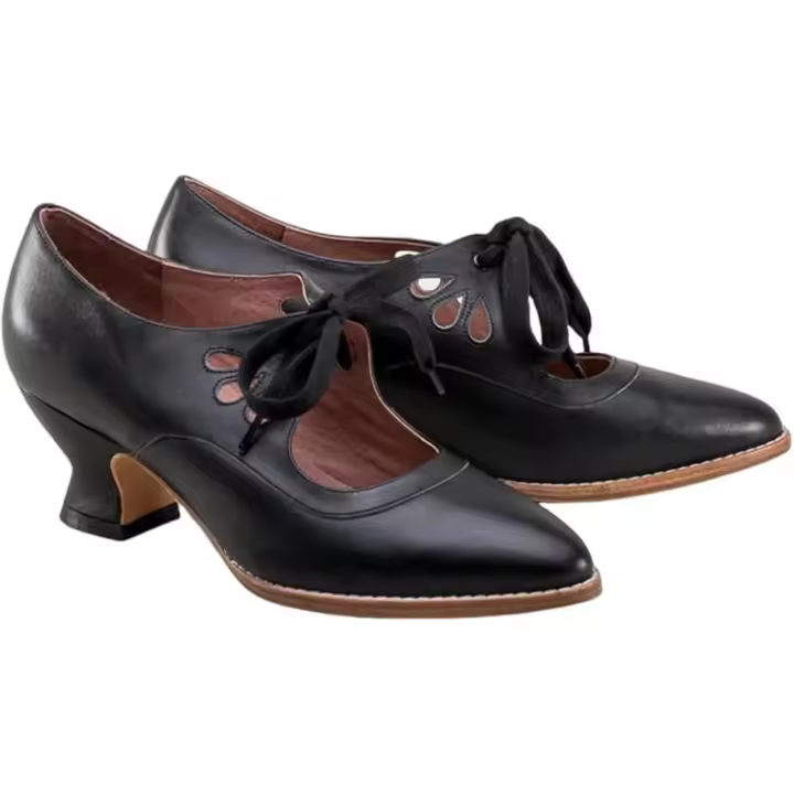 Adorables zapatos vintage para mujer, estilo victoriano, Mary Jane, zapatos retro con cordones（35-43） - 1