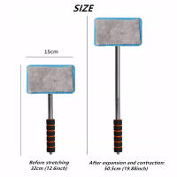 Cepillo De Limpieza Extendible Para Parabrisas De Coche Herramienta De Limpieza Del Vidrio Delantero Con Cepillo De Limpieza Y Escáner De Ventanas De Acero Inoxidable+Tela - details 1