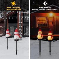 Luces Solares Para Decoración De Navidad Muñeco De Nieve Con Pared De Solar Energizado Para Decoración De Patio Y Jardín - details 2