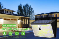 Lámpara Solar Exterior 158 LED Con Sensor De Movimiento Impermeable 3 Modos Luz De Pared Para Jardín Alambrado Patio Garaje - details 12