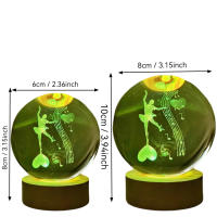 Lámpara De Noche De Cristal Con Grabado Láser 3D Ballet Wonderland Decoración Moderna De Vidrio Pulido Para Navidad Y Halloween - details 5