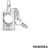 Pandora Moments Charms - Candado y llave de plata de ley，Viene con un embalaje de caja de regalo completo. - details 1