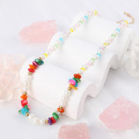 Encanto Gargantillas de cuentas de arroz coloridas y dulces para mujer, collar bohemio romántico con flor de imitación de perlas, cadena para clavícula, regalo de joyería para niñas - details 3