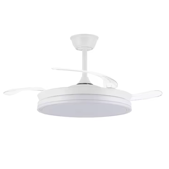 Akunadecor - Ventilador de techo BEST SELLER motor DC 6 velocidades, con SMART APP Tecnología Led 72W sistema CCT 7920 Lúmenes, Control remoto con temporizador, LUZ REGULABLE en color e intensidad, MEMORIA motor inverter verano/invierno ultra silencioso. - 1
