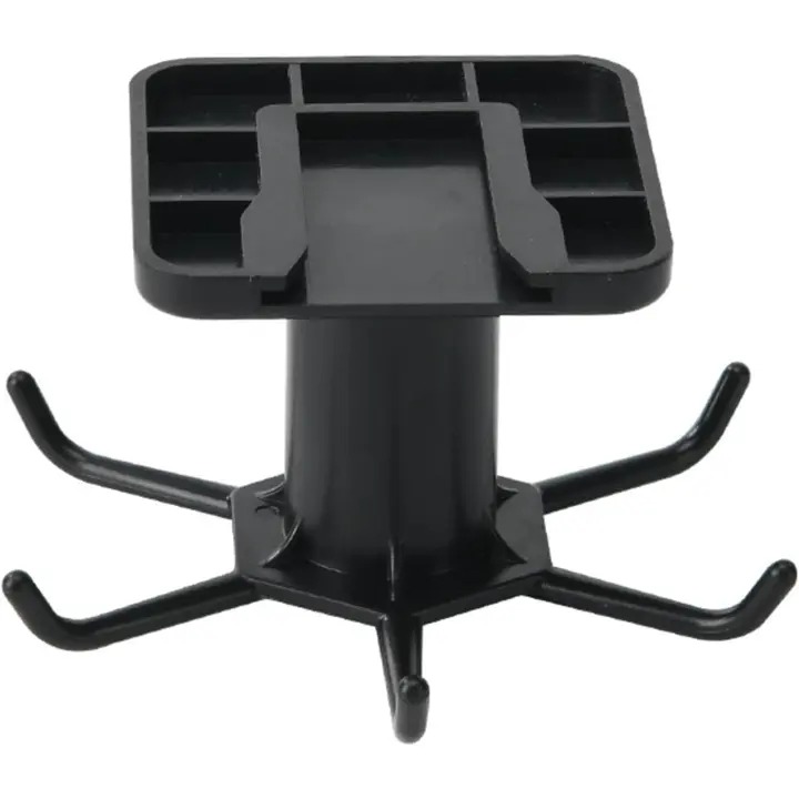 Soporte giratorio para utensilios de cocina 360, soporte para utensilios de cocina de 2 UDS Con 6 Ganchos, estante de almacenamiento sin perforación - 1