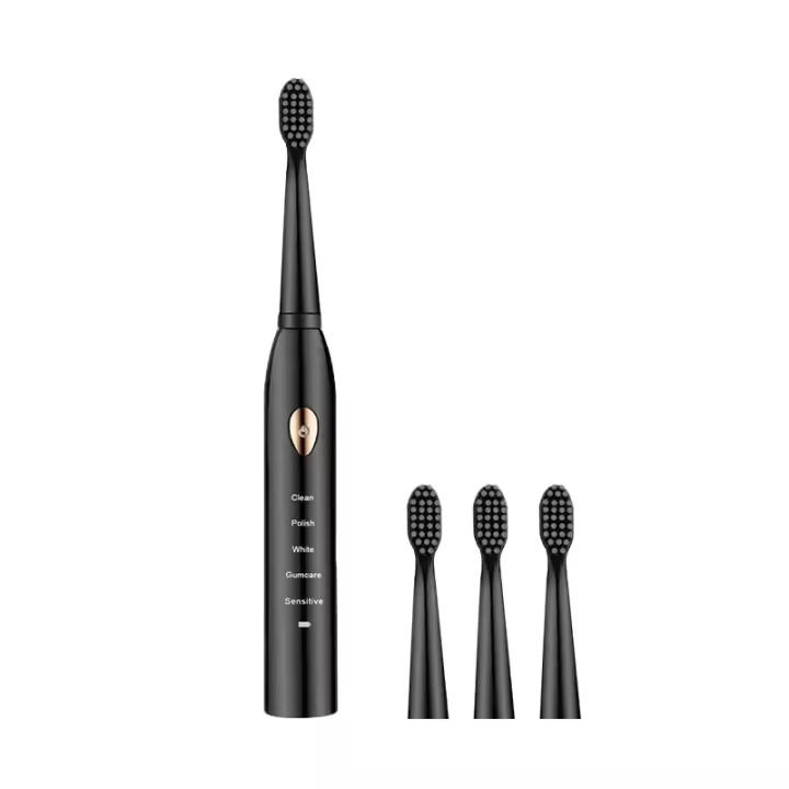 Cepillo De Dientes Eléctrico Acústico Para Adultos Negro Y Blanco Con 5 Modos De Operación Carga USB IPX7 Impermeable Recargable - 1