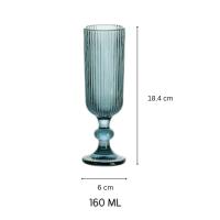 Set de Copas de Vino y Champán en Cristal con Diseño de Rombos, Elegantes y Sofisticadas, Color Azul, Verde, 220 ml, Perfectas para Celebraciones, Brindis, Fiestas, Decoración de Mesa, Estilo Moderno - details 5