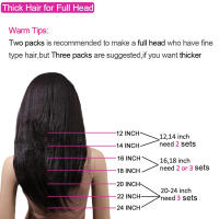 Extensiones De Cabello Humano Clip in Remy Textura Recta Pelo Brazileño 8 Piezas Pack Para Mujeres Negras Tejido Completo - details 10