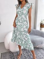 Vestido Largo Elegante De Mujer Con Estampado Floral Y Neck V Sin Mangas Para Primavera Verano Venta Al Por Menor Y Mayor - details 10