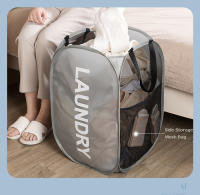 Cesta De Ropa Plegable Con Capacidad Grande Para Almacenamiento De Ropa Sucia Organizador De Juguetes De Malla Transpirable Con Marco Hollow out Mesh Para El Hogar - details 5