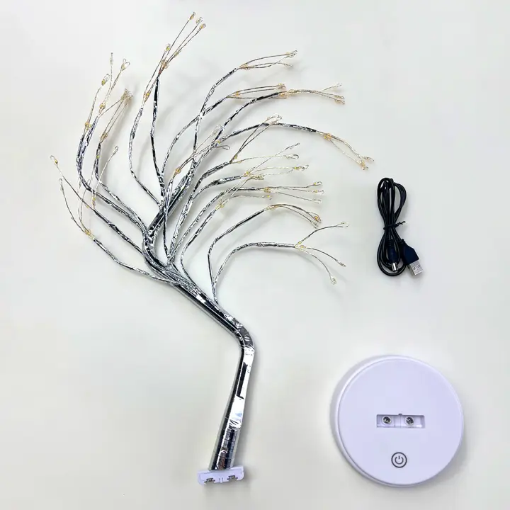 Árbol De Mesa Decorativo Con 36/108 LEDs Luz De Ambiente RGB Para Fiesta Camping Decoración Del Hogar Lámpara De Noche Floral - 1