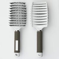 Cabeza de Cerdas de Jabalí para Mujeres, Cabeza de masaje para desenredar El Cabello largo y ralzado, que reduce La rotación y el encrespamiento del Cabello - details 3