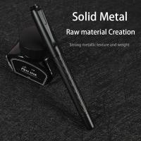 Pluma De Tinta De Acero Titánico Con Nib Negro Samurai Recargable 0.5mm Textura De Árbol Pluma De Escritura Metálica Suministros De Oficina - details 7