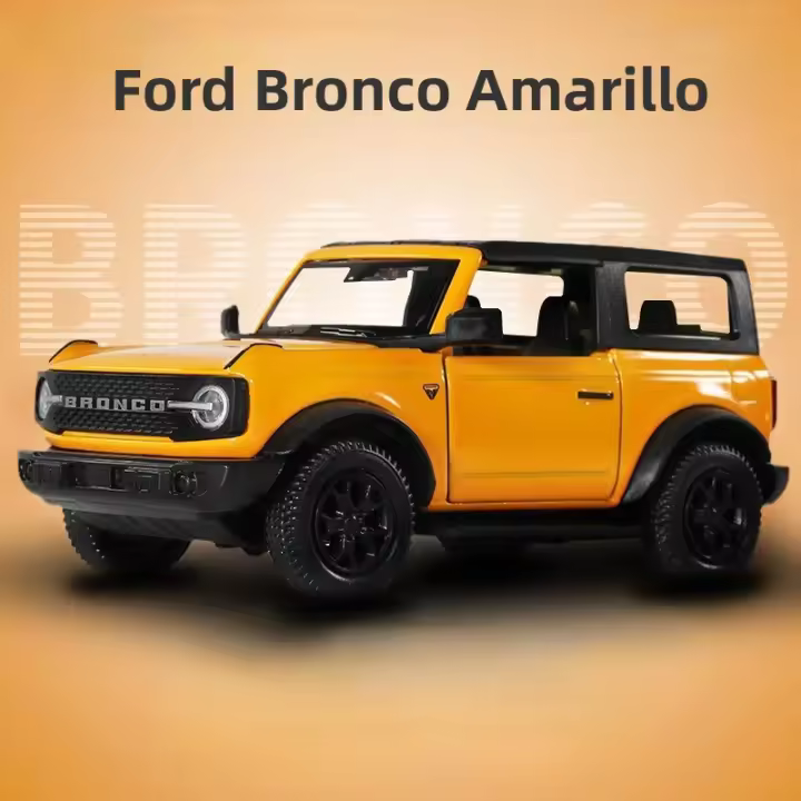 Coche De Juguete De Aleación De Zinc 1/36 Ford Bronco Porsche Lamborghini Con Sonido Luz Y Función Retroceso Regalo Para Niños - 1