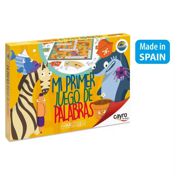 Juego de Palabras Cruzadas Infantil Cayro con Tablero y Fichas - Juego Educativo para Niños con Instrucciones y Tarjetas - 1