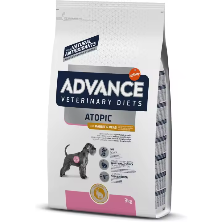 Advance Veterinary Diets Atopic Medium & Maxi, Pienso para Perros con Dermatitis atópica con Conejo, 3kg - 1