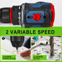 Taladro De Mano Inalámbrico Recargable De Alta Potencia Con 21 Ajustes De Torque Y Velocidad Alta-Baja Para Bricolaje En Casa - details 5