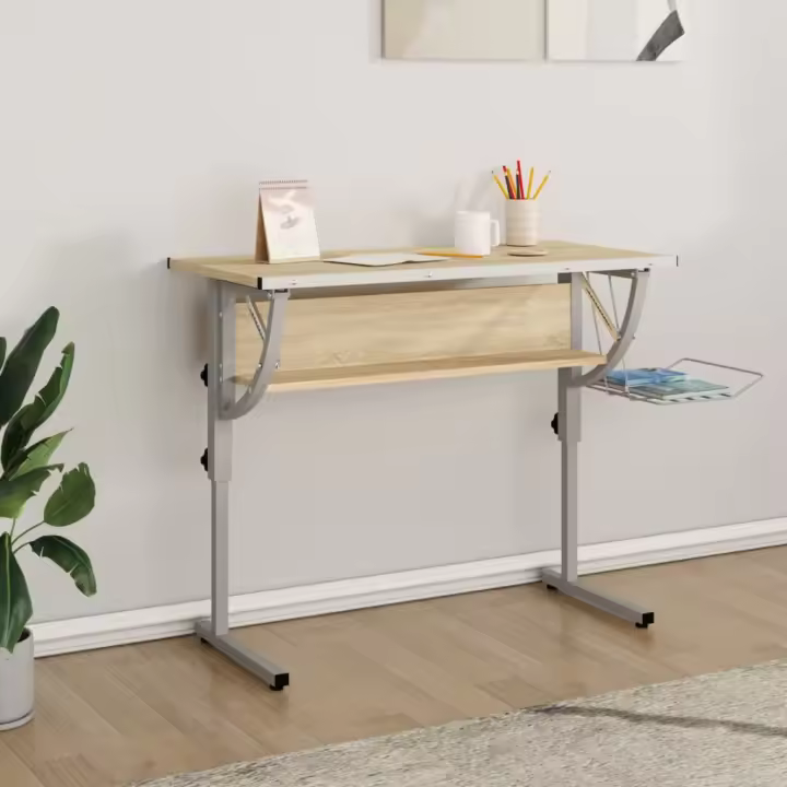 Sonoma Escorio y gris 110x53x(58-87) cm Maple multicapa - 1