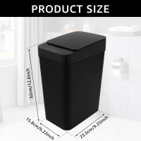 Bandeja De Basura Inteligente 12L Toque Inalámbrico Sensor De Movimiento Infrarrojo Blanco/ Negro Recipiente De Basura Rectangular Para Cocina Y Baño Material PP - details 0