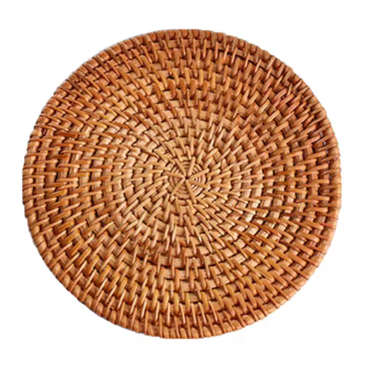 Mantelera Redonda De Rotura 20Cm Hecha a Mano Con Estilo Clásico Para Cocina Y Ceremonia Del Té Almohadilla De Aislamiento De Té De Jute - 1