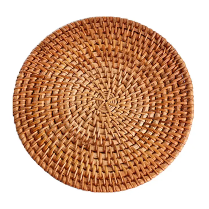 Mantelera Redonda De Rotura 20Cm Hecha a Mano Con Estilo Clásico Para Cocina Y Ceremonia Del Té Almohadilla De Aislamiento De Té De Jute - 1