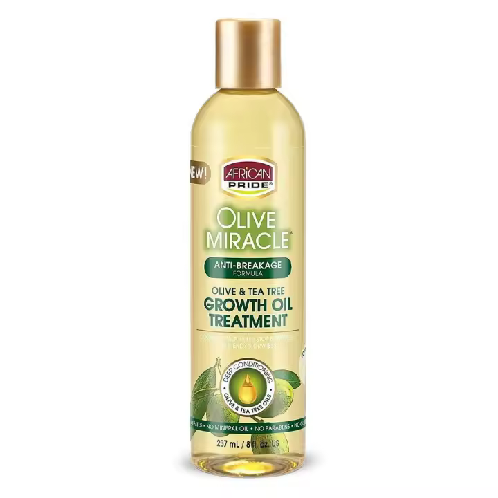 African Pride  Olive Miracle Growth Oil 250ml Aceite Aceite   Tratamiento para cabello rizado - 1