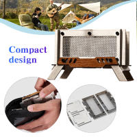 Mini Estufa De Camping Con Campana Asiento Ajustable En Acero Inoxidable Para Cocina Al Aire Libre Y BBQ Uso Exterior - details 3