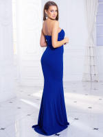 Vestido De Noche Largo Sin Mangas Y Espalda Descubierta Ajustado Hasta El Suelo Para Bodas Y Fiestas De Compromiso Rojo Azul - details 4