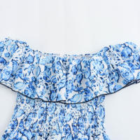 Vestido Largo Sin Mangas De Mujer TRAF Elegante Y Moderno De Verano Con Estampado De Flores Y Cuello Bajito Para Fiestas Y Noches - details 6