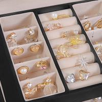 Caja joyero de 3 niveles con espejo, asa y cerradura, ideal para viajes, estilo moderno, blanco clásico o negro, perfecto como regalo - details 11