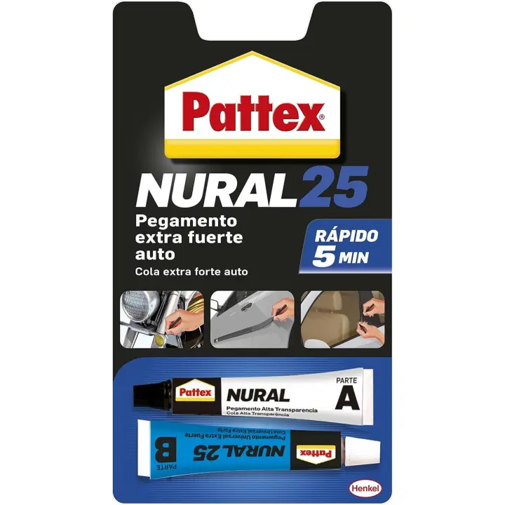 PATTEX CEMENTO ADHESIVO AUTOMOCION NURAL-25 22 ML Repara tus piezas de automóvil con este adhesivo de alta resistencia. - 1