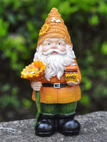 1pc Adorno De Jardín De Resina En Forma De Hombre Obeso Con Gnome De Girasol Decoración Al Aire Libre Para Apicultores - details 5