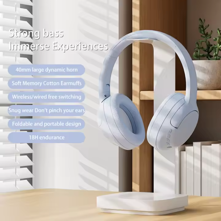 Auriculares Bluetooth de nuevo estilo montados en la cabeza Jst-36 con graves potentes, insertables en tarjeta, auriculares estéreo de algodón de alta calidad para juegos - 1