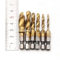 Brocas De HSS Con Rosca De Titanio Mplorado Herramientas Manuales Para Taps Métricos M3 M4 M5 M6 M8 M10 Conjunto De Brocas Compuestas - details 13