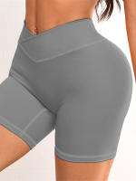 Shorts De Yoga Para Mujer Con Cintura Cruzada V 3.5 Shorts De Entrenamiento Fitness Deportivos Sin Bolsillos Regular Nylon Spandex - details 22