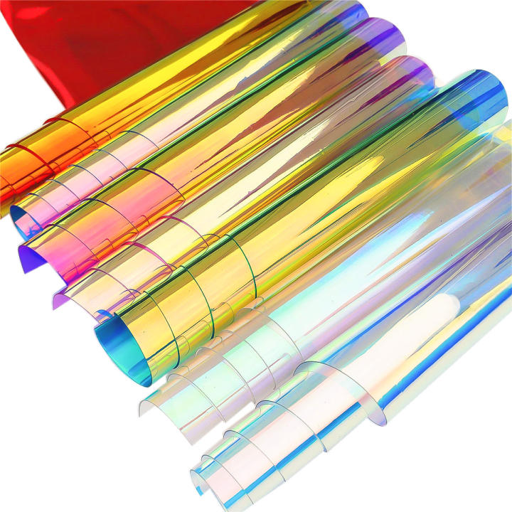 20x95cm PVC Iridesciente Azucarado Transparente Para Manualidades Y Artesanía Fabricante Directo PVC Holográfico Para DIY