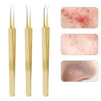 Kit De Herramientas Para Eliminar Quistes Y Acné De Acero Inoxidable Color Oro Conjunto De 9/7/5 Piezas Para Limpieza De Puntos Negros Y Manchas En La Piel - details 1
