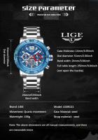 Reloj De Pulsera De Lujo Para Hombre LIGE Diseño De Acero Inoxidable Gran Reloj De Cuarzo Resistente Al Agua Con Calendario Automático Y Manecillas Luminosas - details 4