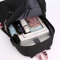Mochila estampada con carga USB, multifuncional, estilo abanico, escolar、Shouler, bolsa de mensajero, mochila de carga USB de moda, Negro 5L, Mochila - details 0