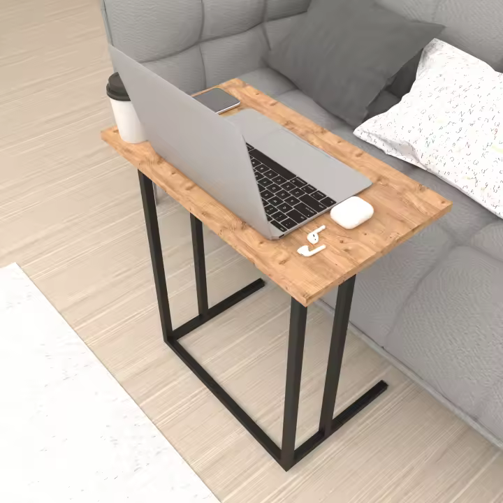 Escritorio para portátil Högsby aglomerado 66 x 60 x 36 cm en roble [en.casa] - 1