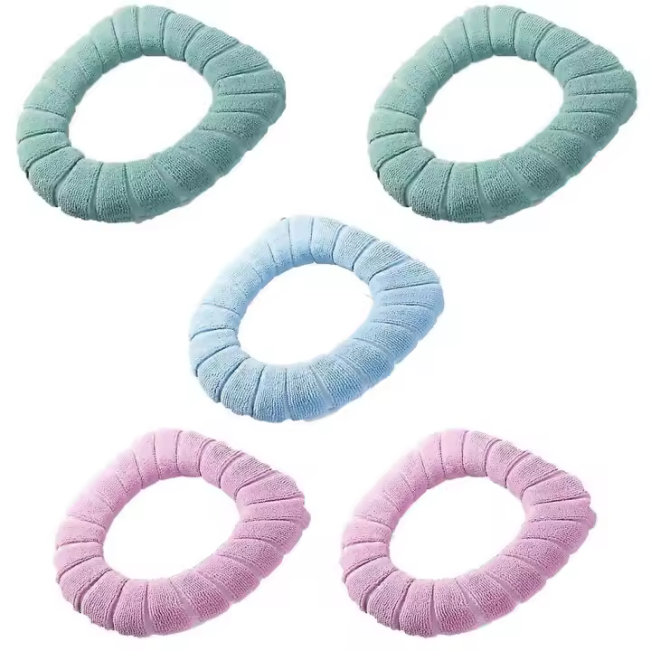 Funda de Inodoro y Gruesa, juego de 5 piezas, fabricada en Fibre elástico Cálida, fácil de instalar, comodidad óptima. - 1