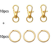20Pcs Anillo De Llave Con Hebilla De Langosta Y Conectores Para Bolsos Cinturones Cadena De Perro Joyería DIY Accesorios Metálicos De Aleación De Zinc Clásicos Unisex - details 0